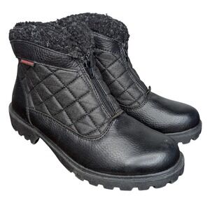 Softmoc Size 7 Waterproof Black Leather Upper Zipper Ankle Boot Booties Winter